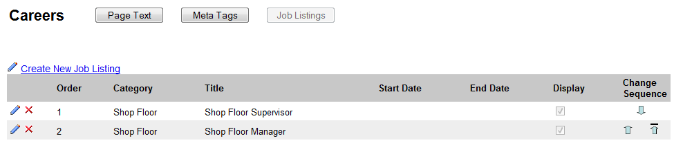 Job Listings - Admin 1